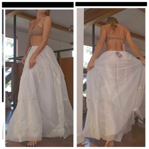 Nwt Deborah Lindquist Giving Dior 26 couture parachute Eco white maxi skirt OS